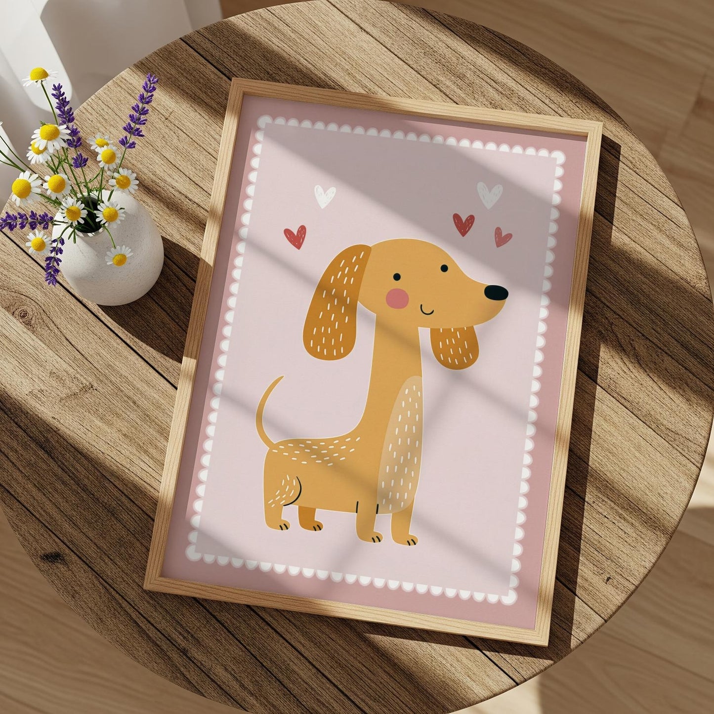 Cute Dachshund Wall Art, Sausage Dog Canvas Print