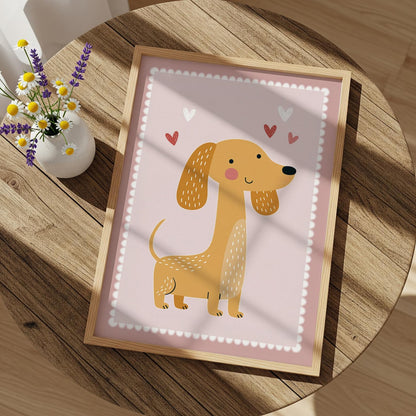 Cute Dachshund Wall Art, Sausage Dog Canvas Print