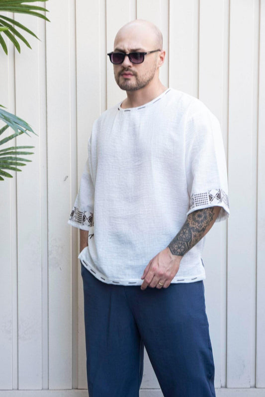 Relaxed Fit Bohemian T-Shirt – Men's Short Sleeve Crew Neck Tee