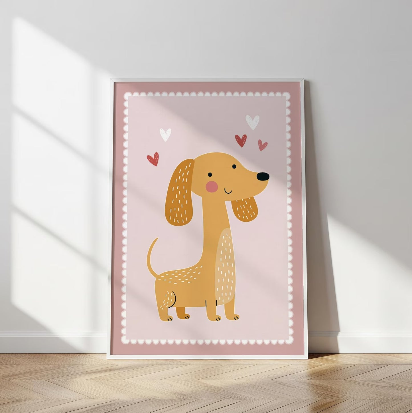 Cute Dachshund Wall Art, Sausage Dog Canvas Print